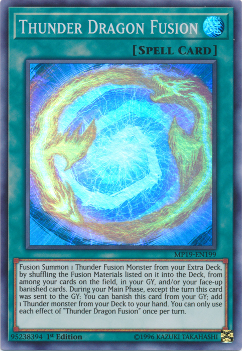 Thunder Dragon Fusion [MP19-EN199] Super Rare | Play N Trade Winnipeg