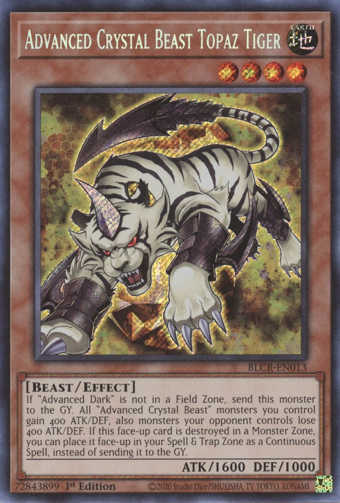 Advanced Crystal Beast Topaz Tiger [BLCR-EN013] Secret Rare | Play N Trade Winnipeg