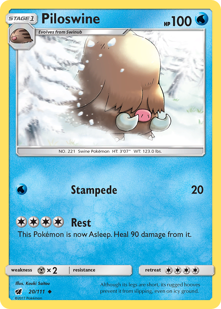 Piloswine (20/111) [Sun & Moon: Crimson Invasion] | Play N Trade Winnipeg