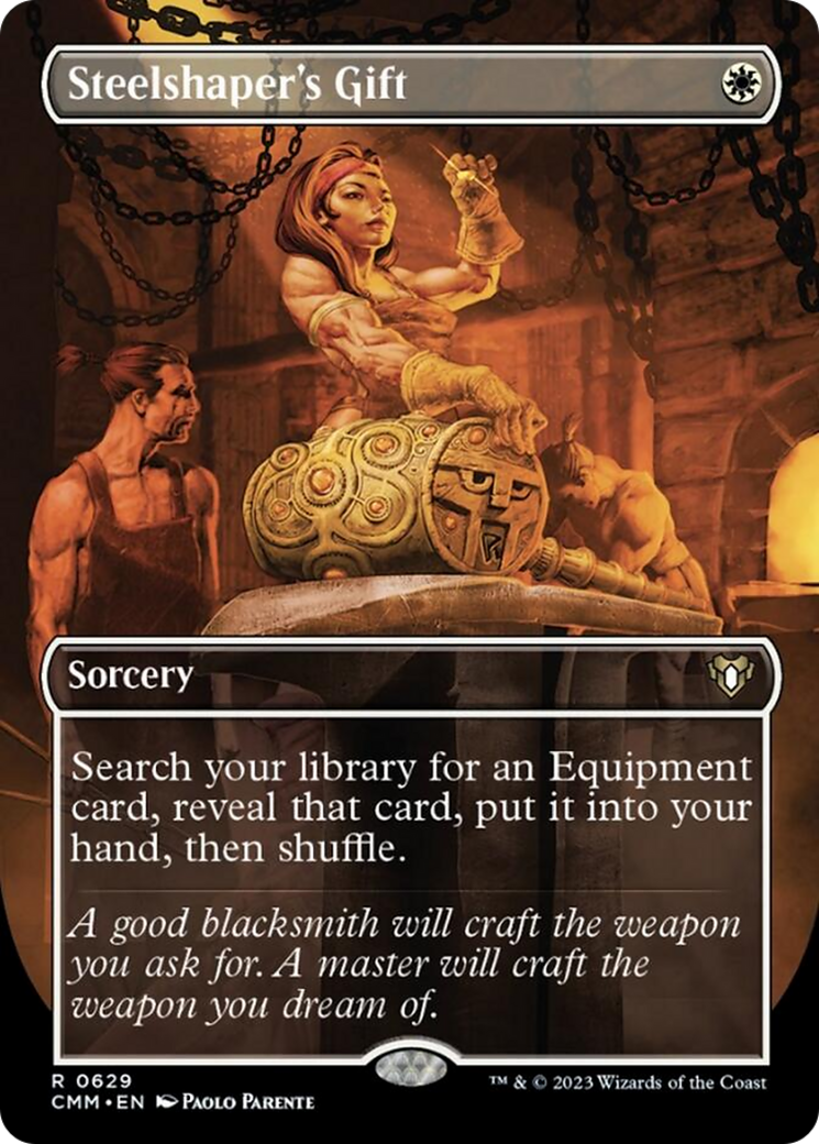 Steelshaper's Gift (Borderless Alternate Art) [Commander Masters] | Play N Trade Winnipeg