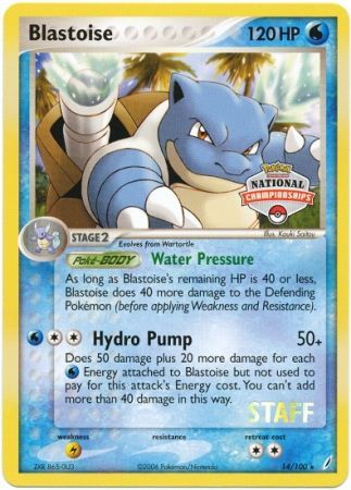 Blastoise (14/100) (National Championship Promo Staff) [EX: Crystal Guardians] | Play N Trade Winnipeg