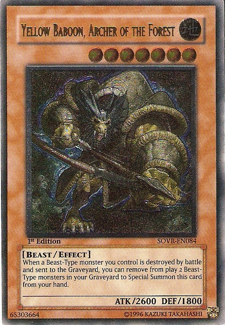 Yellow Baboon, Archer of the Forest [SOVR-EN084] Ultimate Rare | Play N Trade Winnipeg