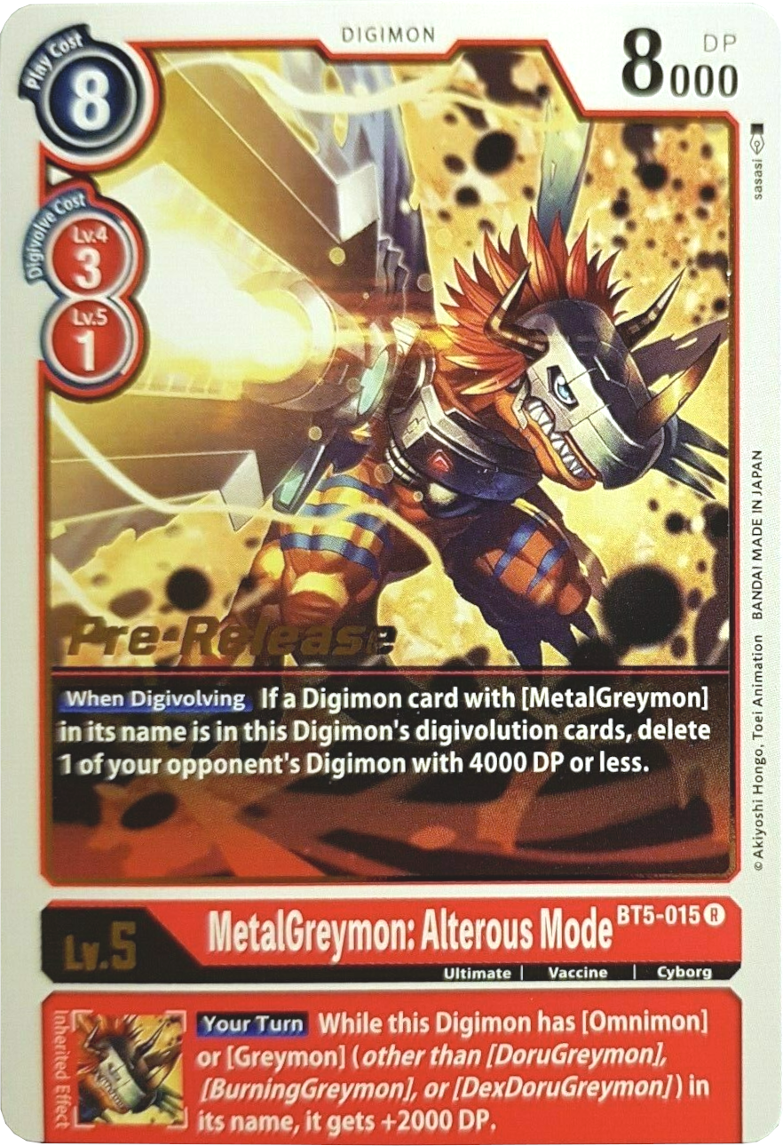 MetalGreymon: Alterous Mode [BT5-015] [Battle of Omni Pre-Release Promos] | Play N Trade Winnipeg