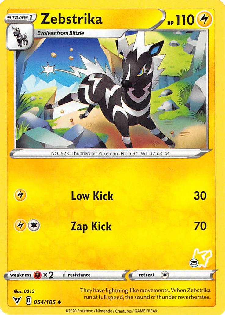 Zebstrika (054/185) (Pikachu Stamp #25) [Battle Academy 2022] | Play N Trade Winnipeg