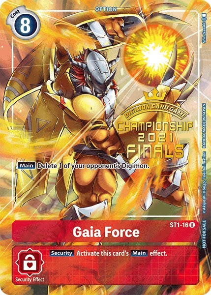 Gaia Force [ST1-16] (2021 Championship Finals Tamer's Evolution Pack) [Starter Deck: Gaia Red Promos] | Play N Trade Winnipeg