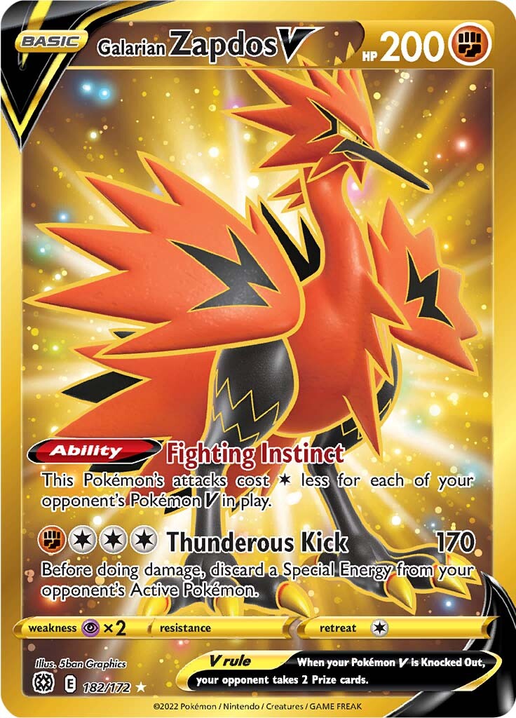 Galarian Zapdos V (182/172) [Sword & Shield: Brilliant Stars] | Play N Trade Winnipeg