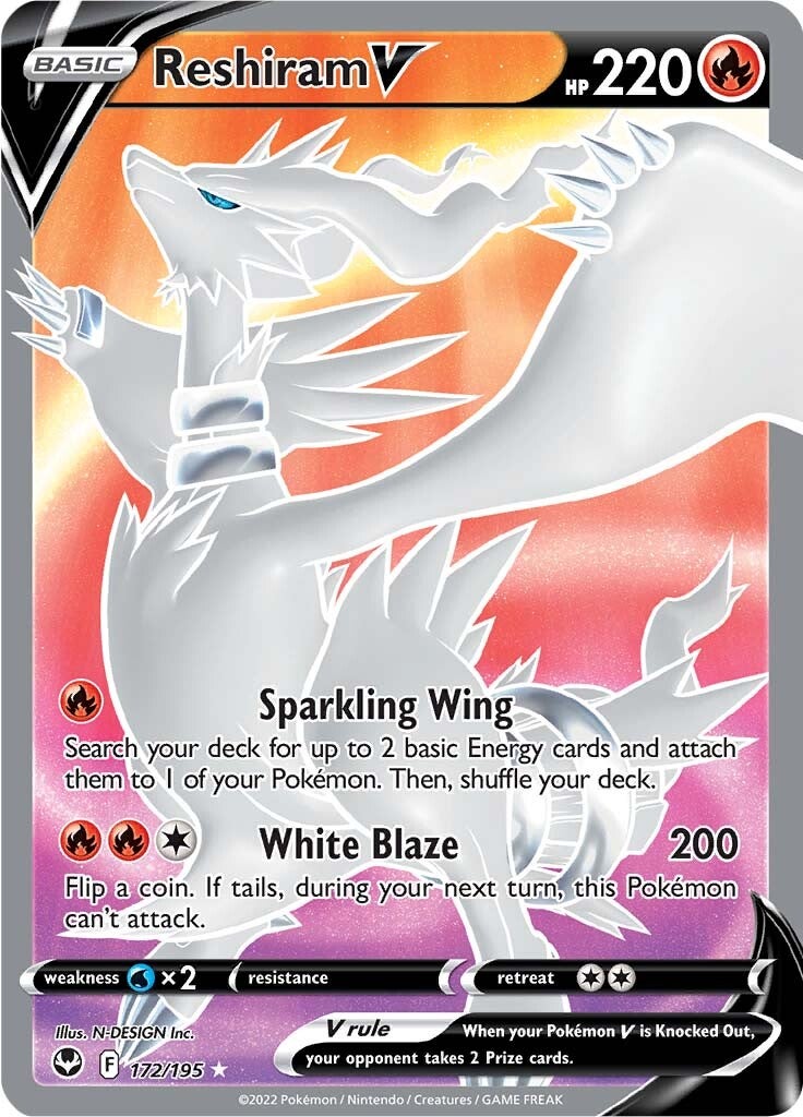 Reshiram V (172/195) [Sword & Shield: Silver Tempest] | Play N Trade Winnipeg