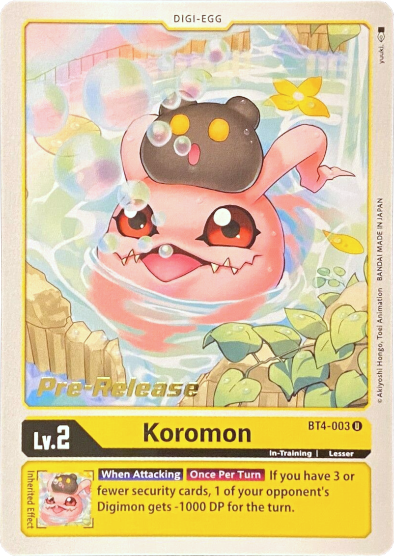 Koromon [BT4-003] [Great Legend Pre-Release Promos] | Play N Trade Winnipeg