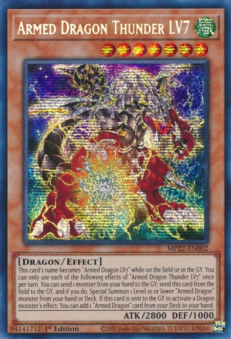 Armed Dragon Thunder LV7 [MP22-EN002] Prismatic Secret Rare | Play N Trade Winnipeg