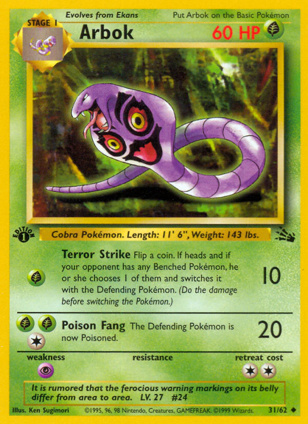 Arbok (31/62) [Fossil 1st Edition] | Play N Trade Winnipeg