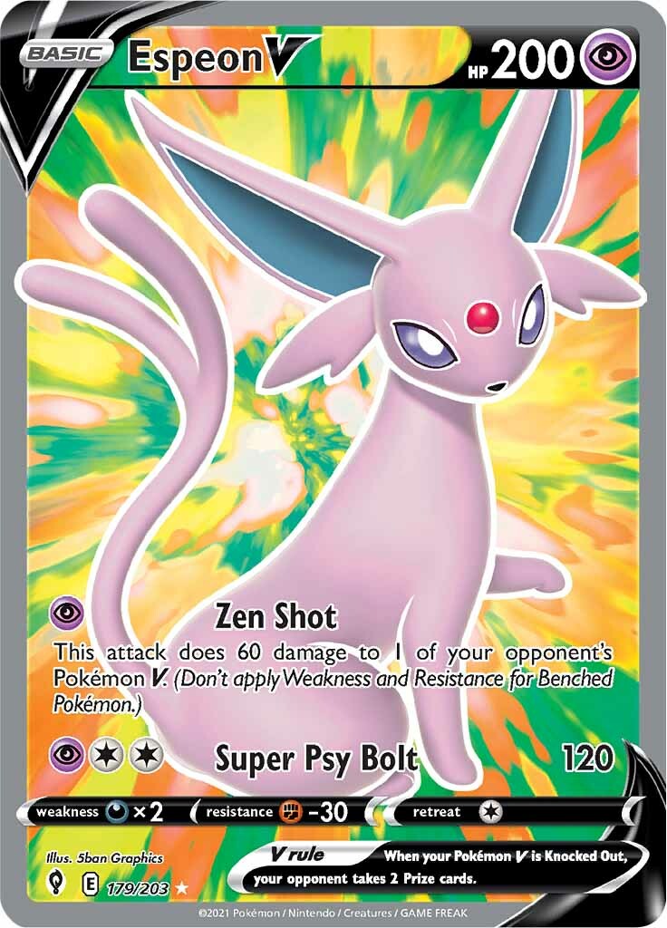 Espeon V (179/203) [Sword & Shield: Evolving Skies] | Play N Trade Winnipeg