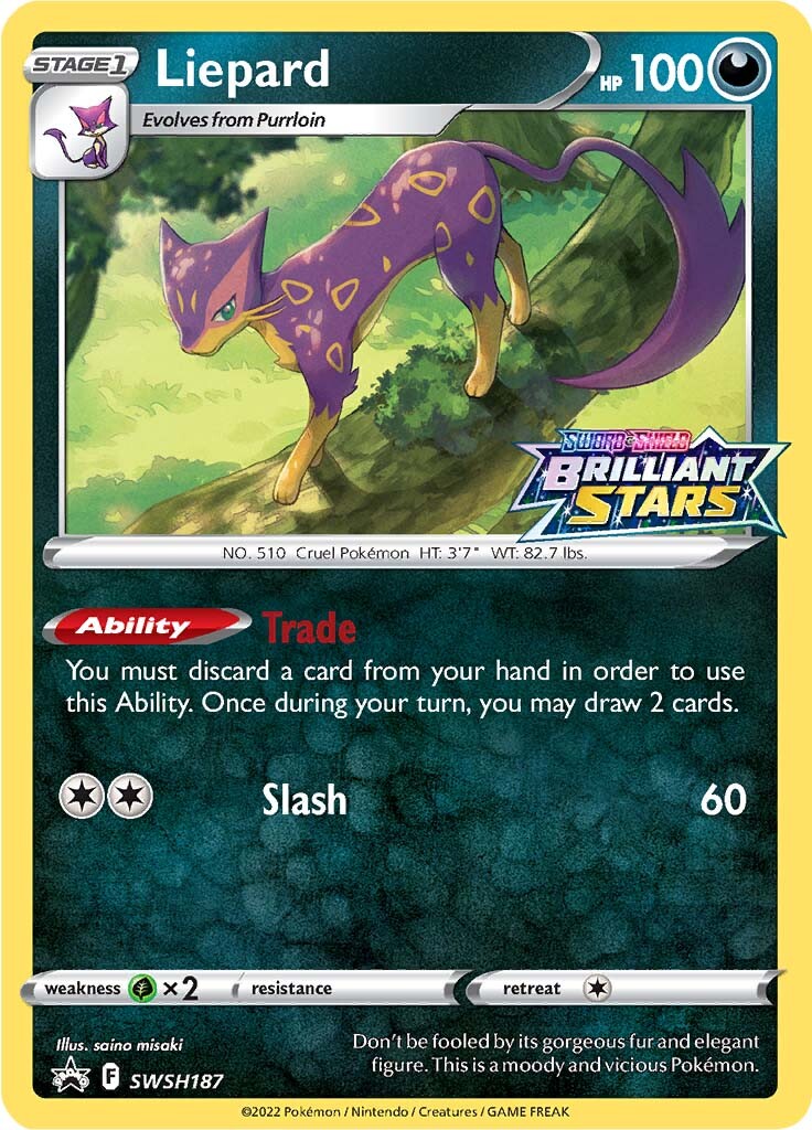 Liepard (SWSH187) (Prerelease Promo) [Sword & Shield: Black Star Promos] | Play N Trade Winnipeg