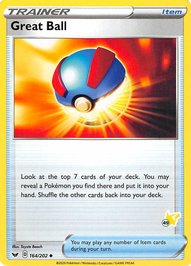 Great Ball (164/202) (Pikachu Stamp #49) [Battle Academy 2022] | Play N Trade Winnipeg