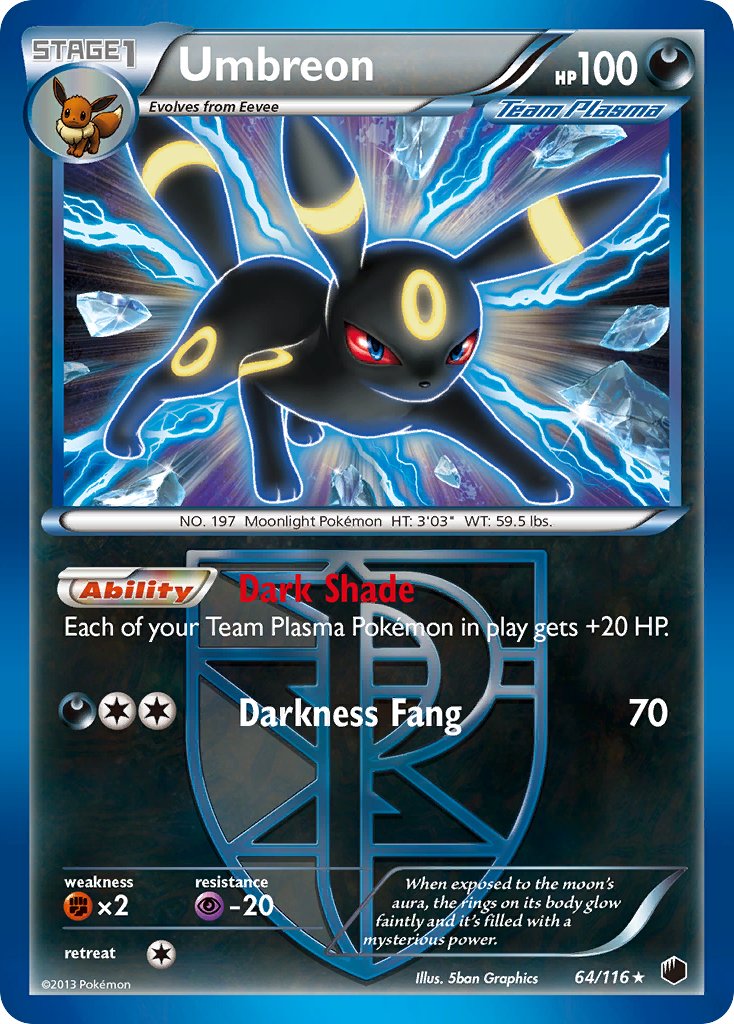 Umbreon (64/116) (Moltres Legendary Battle Deck) (Theme Deck Exclusive) [Black & White: Plasma Freeze] | Play N Trade Winnipeg