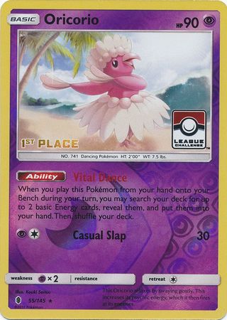 Oricorio (55/145) (League Promo 1st Place) [Sun & Moon: Guardians Rising] | Play N Trade Winnipeg