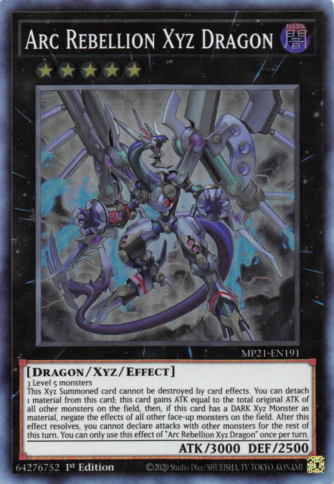 Arc Rebellion Xyz Dragon [MP21-EN191] Super Rare | Play N Trade Winnipeg