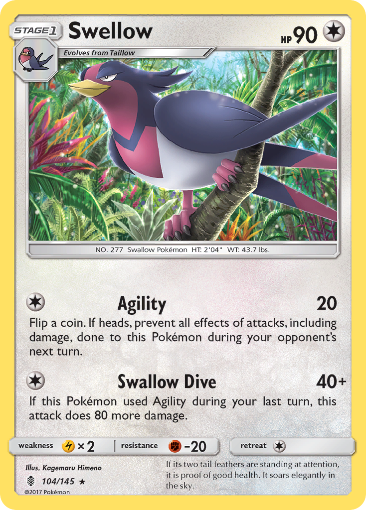 Swellow (104/145) [Sun & Moon: Guardians Rising] | Play N Trade Winnipeg