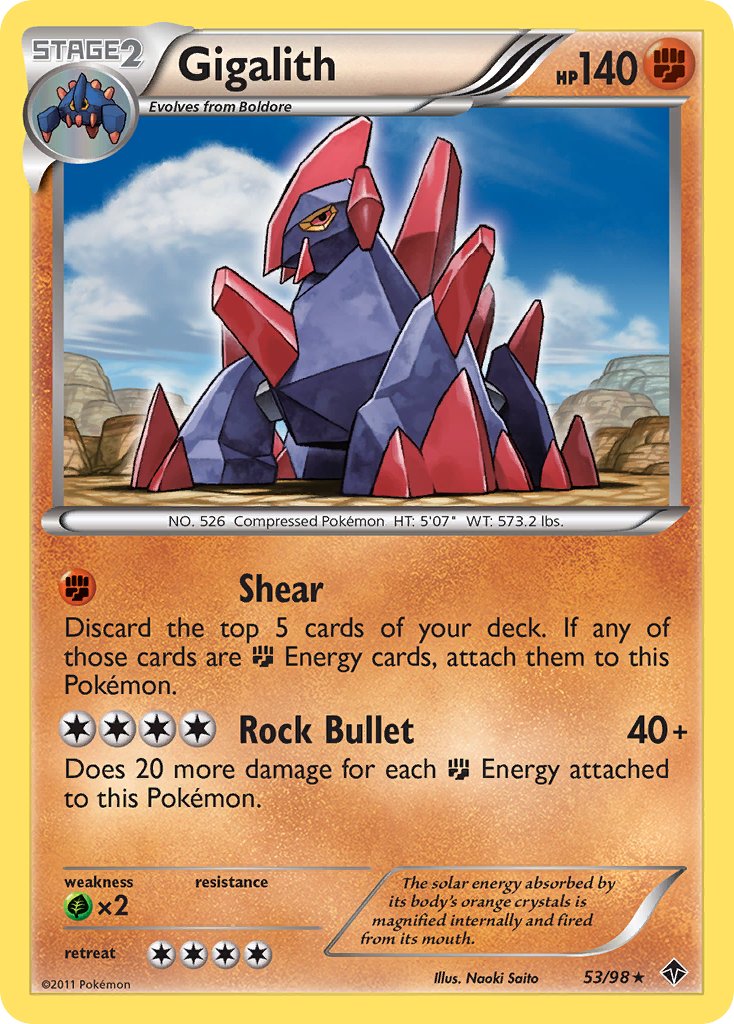 Gigalith (53/98) (Cracked Ice Holo) (Blister Exclusive) [Black & White: Emerging Powers] | Play N Trade Winnipeg