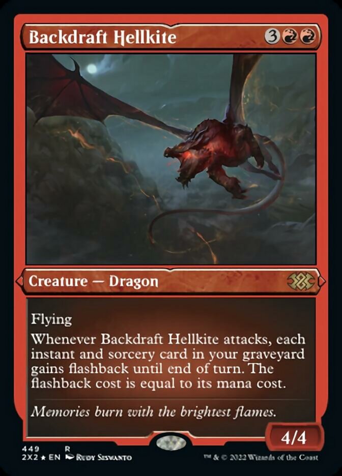 Backdraft Hellkite (Foil Etched) [Double Masters 2022] | Play N Trade Winnipeg