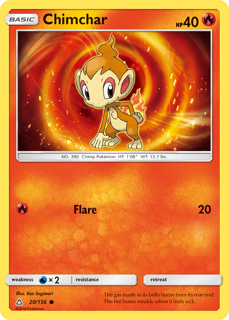 Chimchar (20/156) [Sun & Moon: Ultra Prism] | Play N Trade Winnipeg