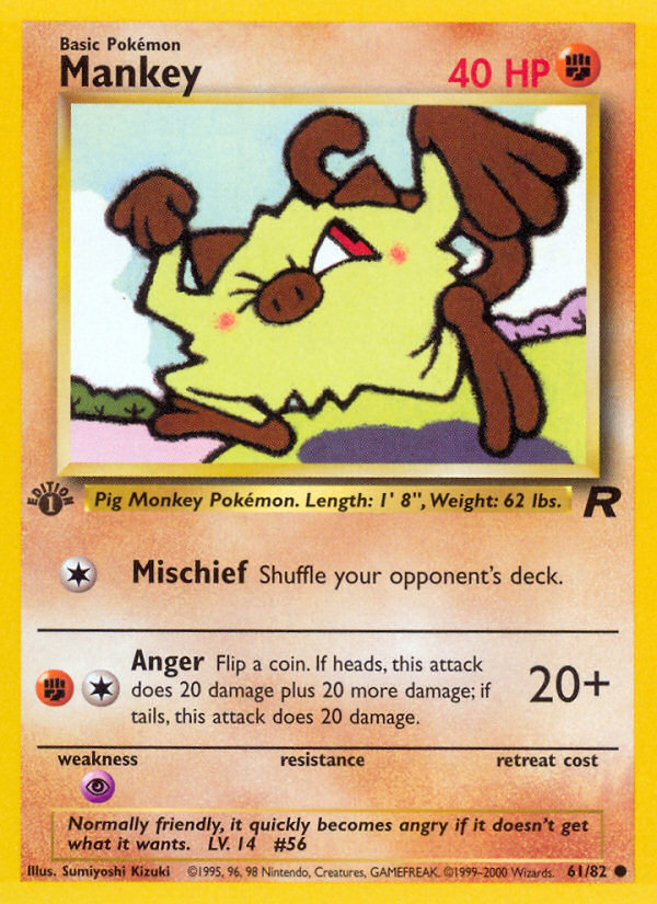 Mankey (61/82) [Team Rocket 1st Edition] | Play N Trade Winnipeg