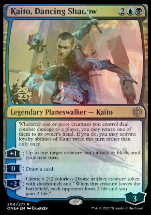 Kaito, Dancing Shadow [Phyrexia: All Will Be One Prerelease Promos] | Play N Trade Winnipeg