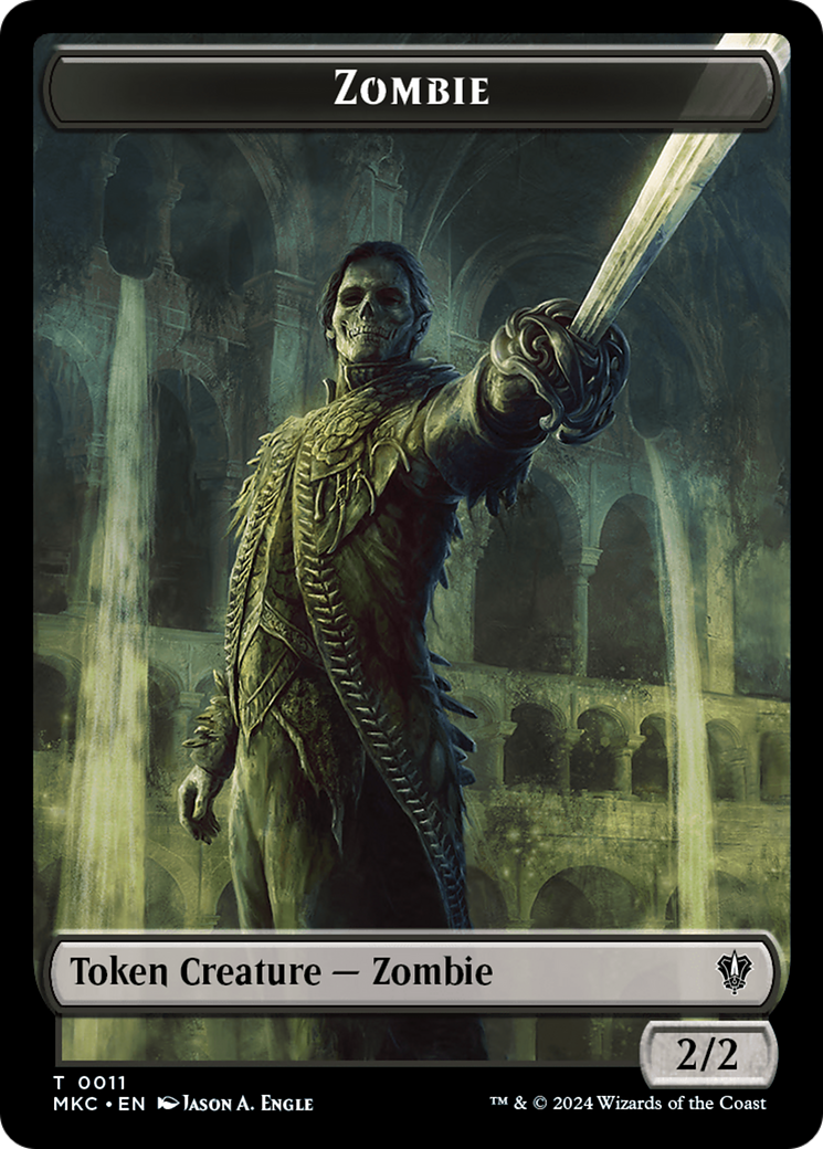 Vizier of Many Faces // Zombie Double-Sided Token [Murders at Karlov Manor Commander Tokens] | Play N Trade Winnipeg