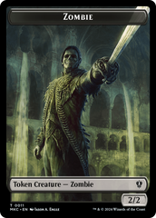 Vizier of Many Faces // Zombie Double-Sided Token [Murders at Karlov Manor Commander Tokens] | Play N Trade Winnipeg
