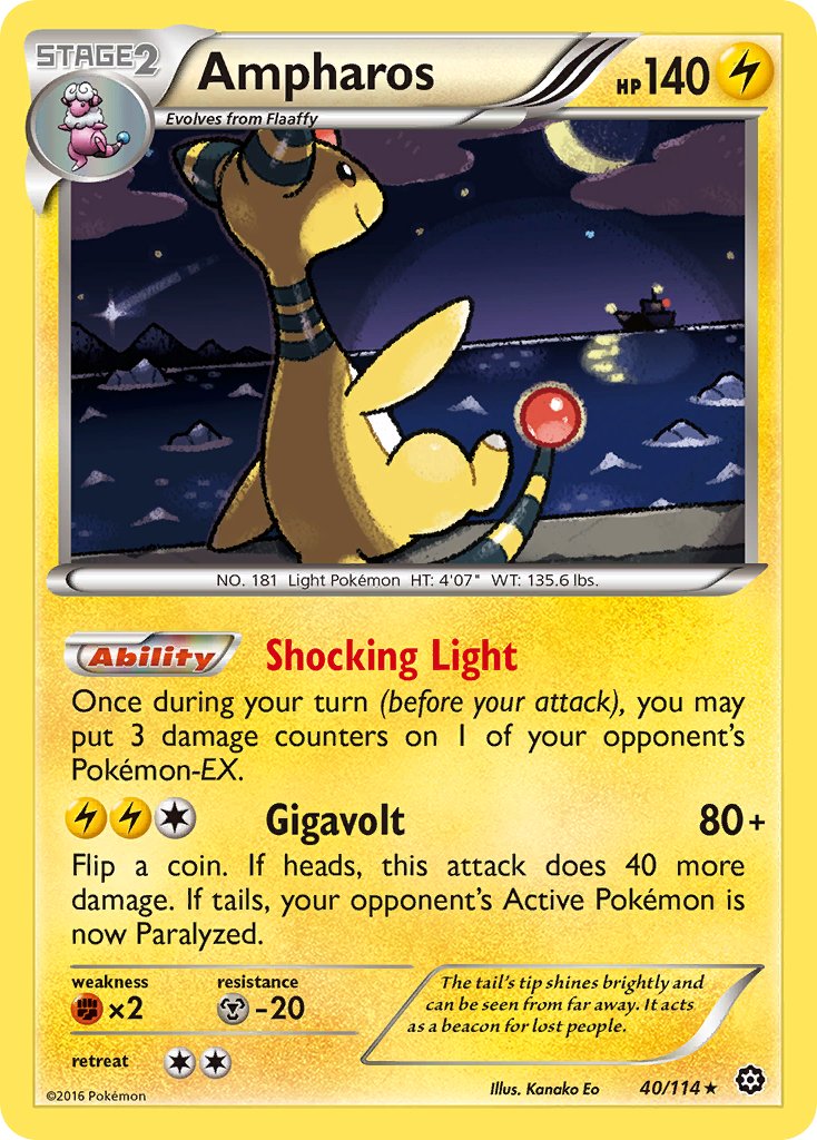 Ampharos (40/114) (Theme Deck Exclusive) [XY: Steam Siege] | Play N Trade Winnipeg