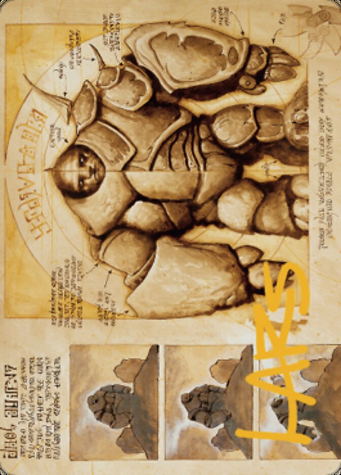 Precursor Golem Art Card (Gold-Stamped Signature) [The Brothers' War Art Series] | Play N Trade Winnipeg