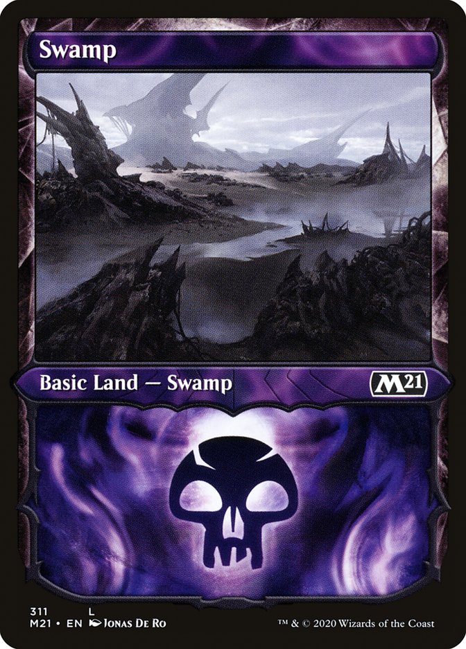 Swamp (311) (Showcase) [Core Set 2021] | Play N Trade Winnipeg