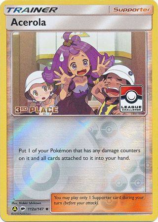 Acerola (112a/147) (League Promo 3rd Place) [Sun & Moon: Burning Shadows] | Play N Trade Winnipeg