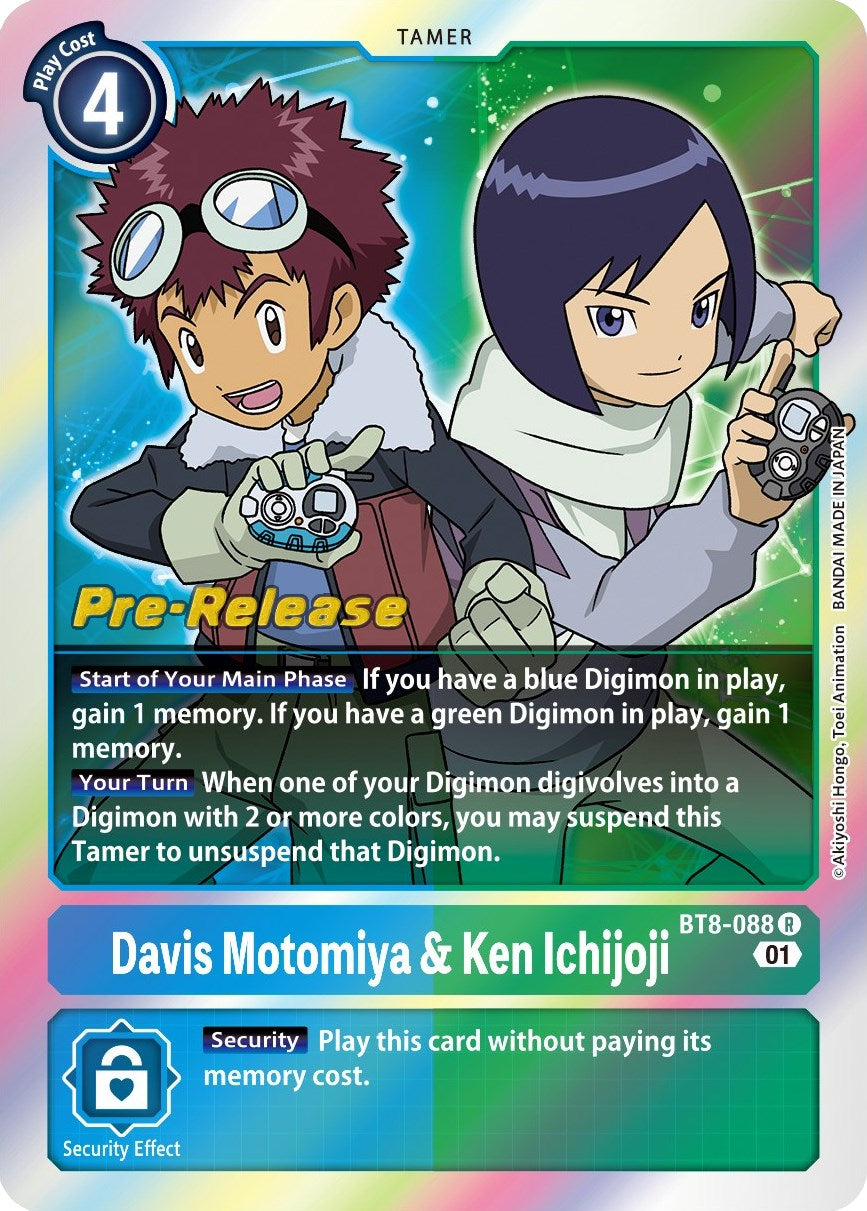 Davis Motomiya & Ken Ichijoji [BT8-088] [New Awakening Pre-Release Cards] | Play N Trade Winnipeg