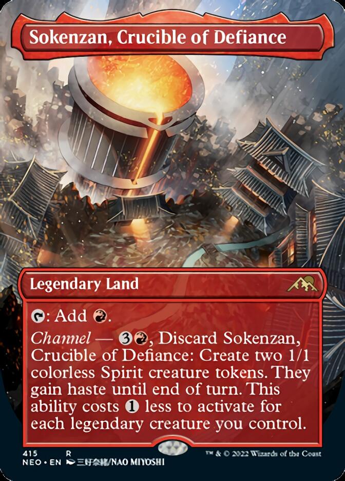 Sokenzan, Crucible of Defiance (Borderless) [Kamigawa: Neon Dynasty] | Play N Trade Winnipeg