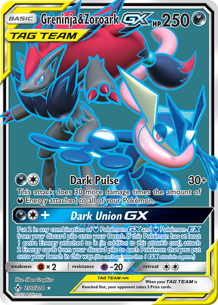 Greninja & Zoroark GX (200/214) [Sun & Moon: Unbroken Bonds] | Play N Trade Winnipeg