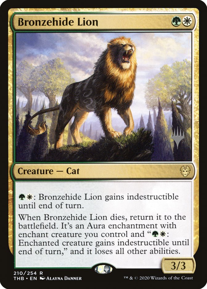 Bronzehide Lion (Promo Pack) [Theros Beyond Death Promos] | Play N Trade Winnipeg