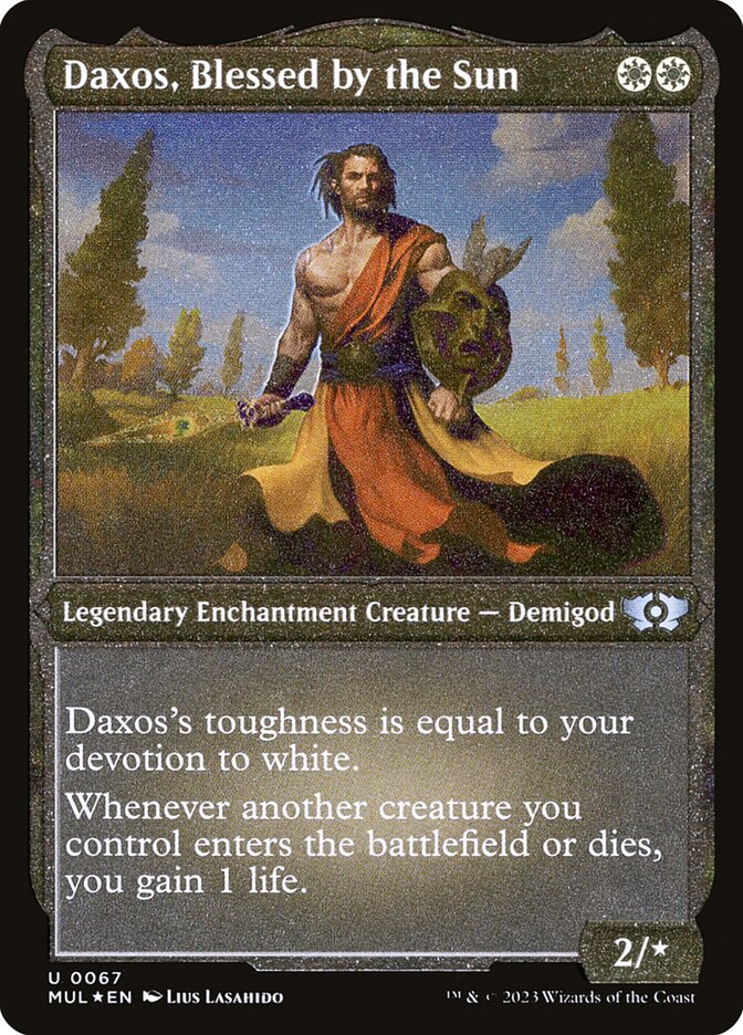 Daxos, Blessed by the Sun (Foil Etched) [Multiverse Legends] | Play N Trade Winnipeg