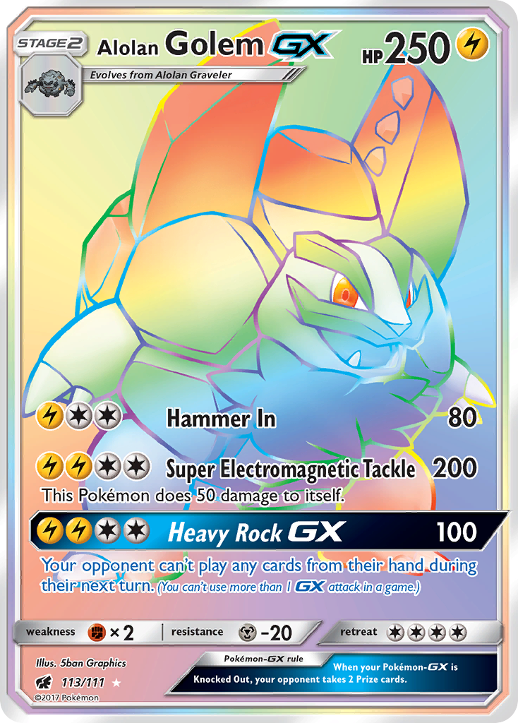 Alolan Golem GX (113/111) [Sun & Moon: Crimson Invasion] | Play N Trade Winnipeg