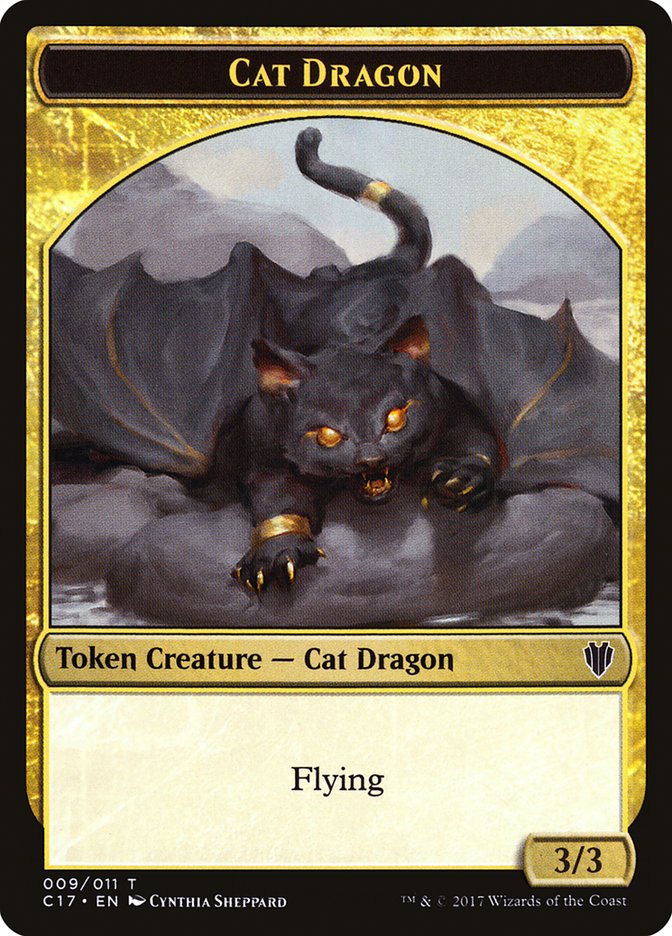 Cat Dragon // Dragon (007) Double-sided Token [Commander 2017 Tokens] | Play N Trade Winnipeg