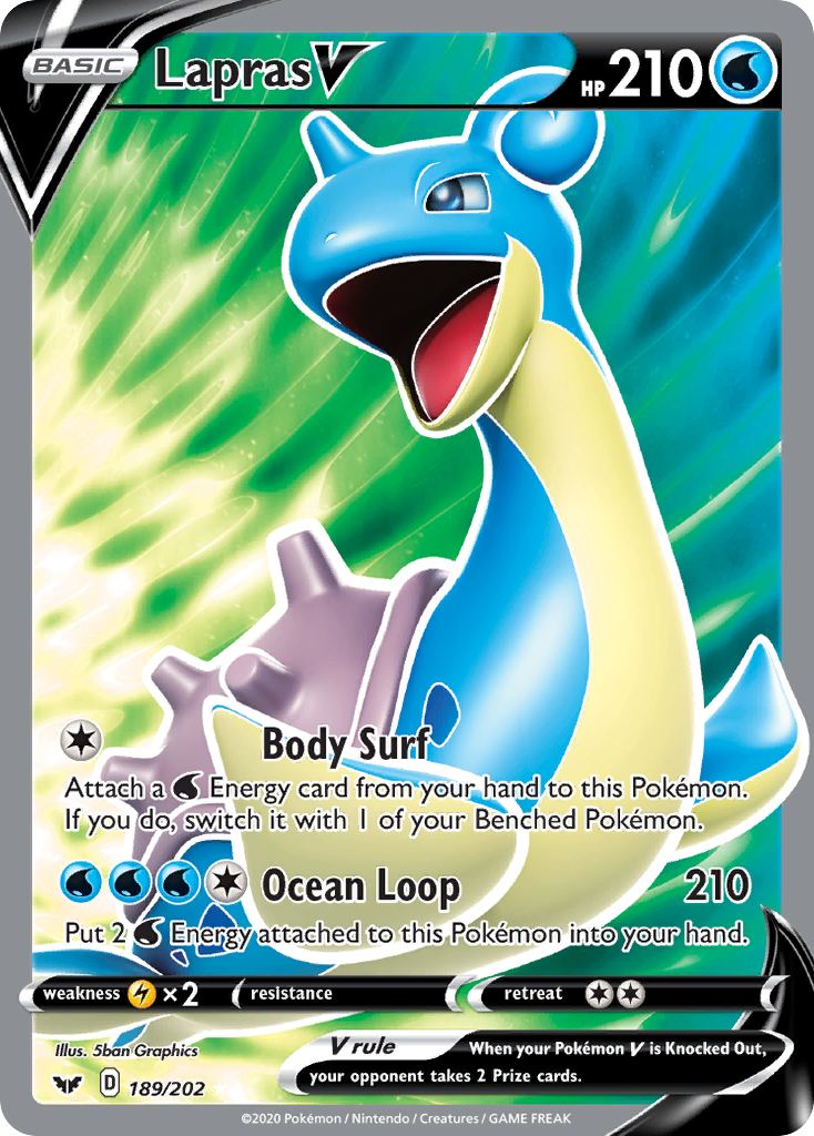 Lapras V (189/202) [Sword & Shield: Base Set] | Play N Trade Winnipeg