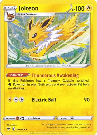 Jolteon (047/185) (Cosmos Holo) [Sword & Shield: Vivid Voltage] | Play N Trade Winnipeg