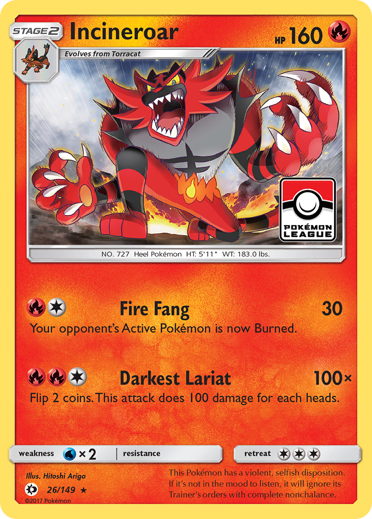 Incineroar (26/149) [Sun & Moon: Base Set] | Play N Trade Winnipeg