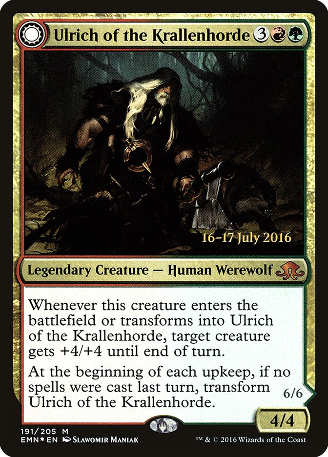 Ulrich of the Krallenhorde // Ulrich, Uncontested Alpha  [Eldritch Moon Prerelease Promos] | Play N Trade Winnipeg