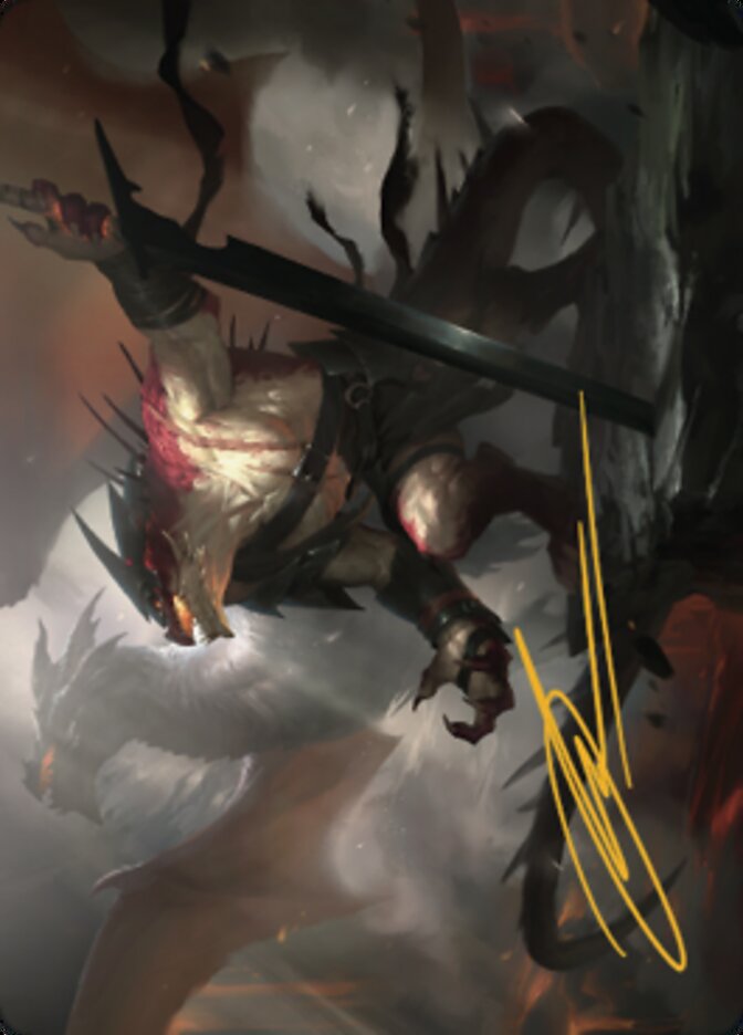 Rivaz of the Claw Art Card (Gold-Stamped Signature) [Dominaria United Art Series] | Play N Trade Winnipeg
