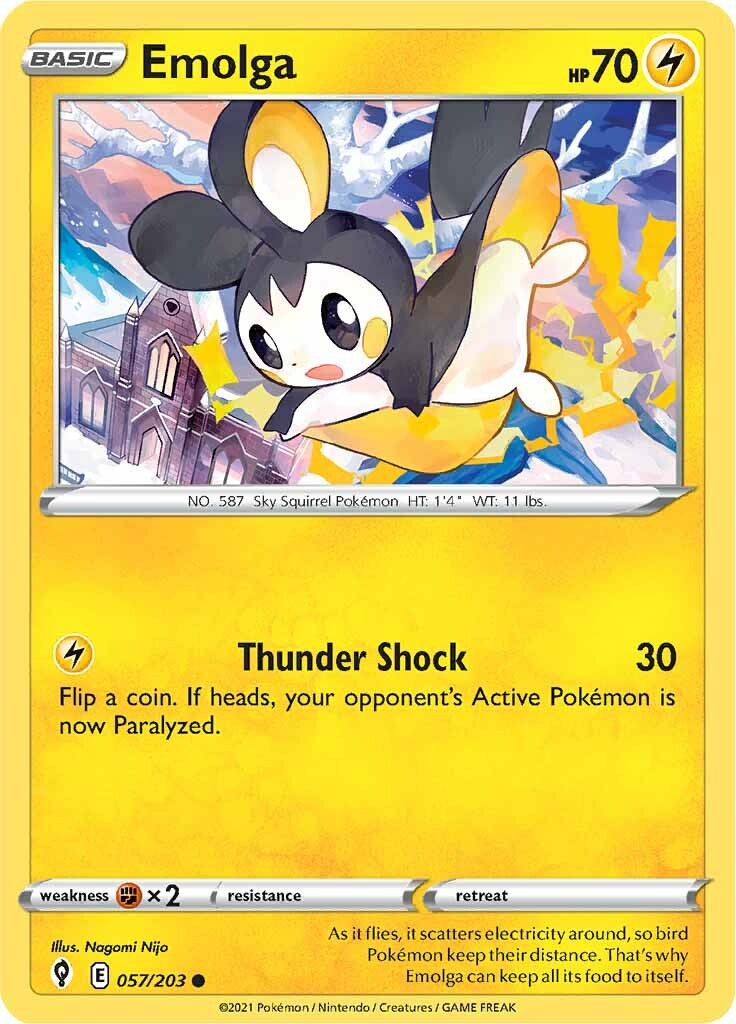 Emolga (057/203) [Sword & Shield: Evolving Skies] | Play N Trade Winnipeg