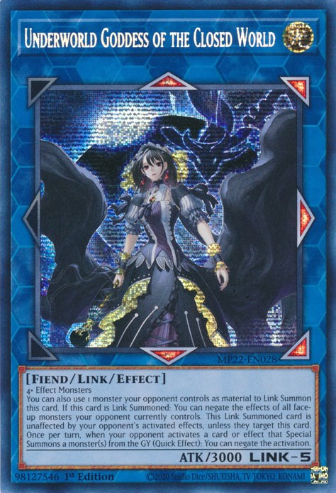 Underworld Goddess of the Closed World [MP22-EN028] Prismatic Secret Rare | Play N Trade Winnipeg