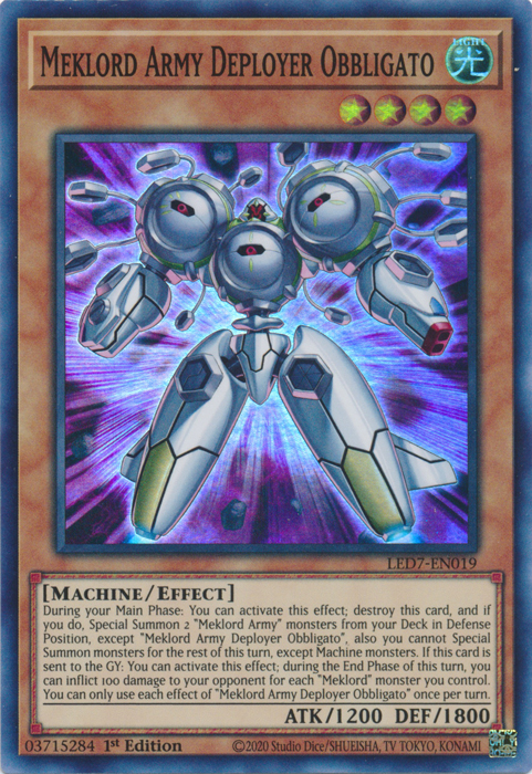 Meklord Army Deployer Obbligato [LED7-EN019] Super Rare | Play N Trade Winnipeg