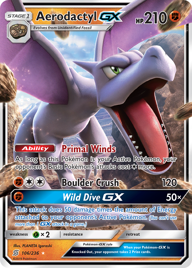 Aerodactyl GX (106/236) [Sun & Moon: Unified Minds] | Play N Trade Winnipeg