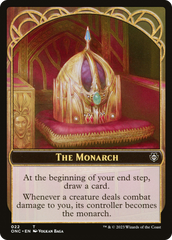 The Monarch // Golem Double-Sided Token [Phyrexia: All Will Be One Commander Tokens] | Play N Trade Winnipeg