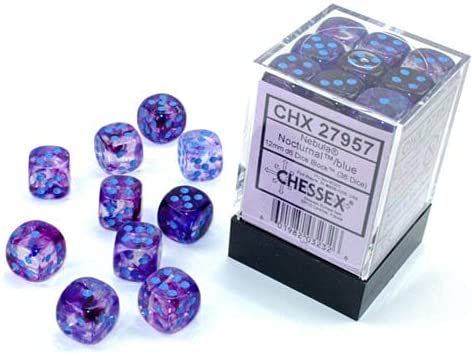 CHESSEX - NEBULA 36D6 NOCTURNAL/BLUE 12MM | Play N Trade Winnipeg